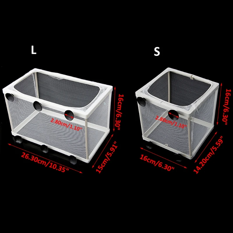 Fish Aquarium Fish Breeding Box Fish Tank Aquarium Guppy Breeding Breeder Fish Baby Gauze Trap Box Isolator S/L