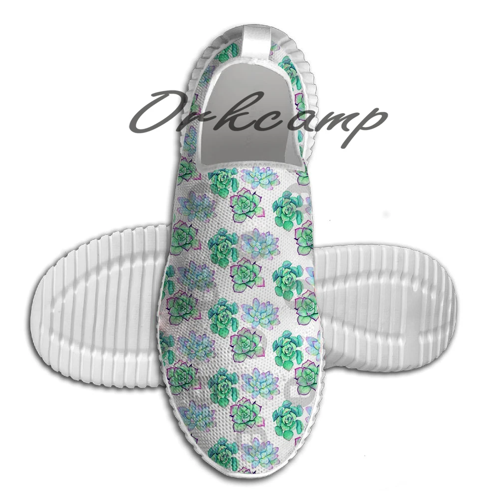 

Bright Watercolor Succulent Plant Pattern Light Weight fashion Sports Running Shoes Walking Shoes Summer Comfortable Yuga shoes