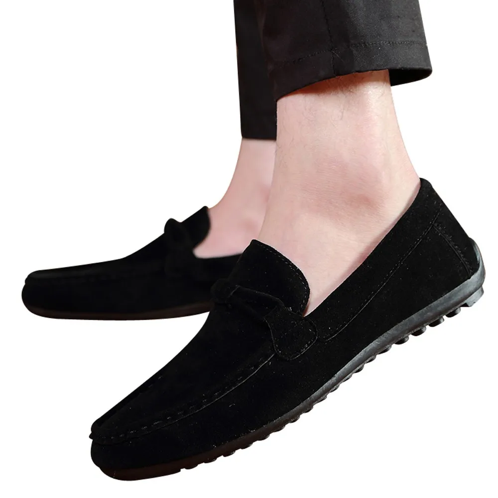 

Fashion Casual Suede Beanie Shoes Lazy Men's Shoes Driving Shoes Single Shoes Spring/Autumn Flock Solid Sewing Outside Basic#70