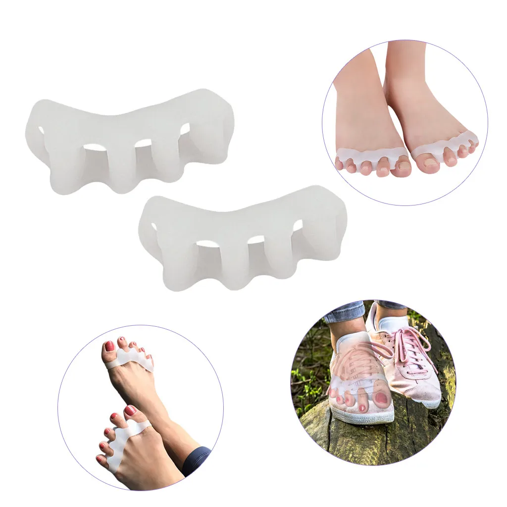 

Toe Separator Toes Divider Therapeutic Relief Soft Silicone Foot Care Professional Help Recovery Improves Blood Circulation Yoga