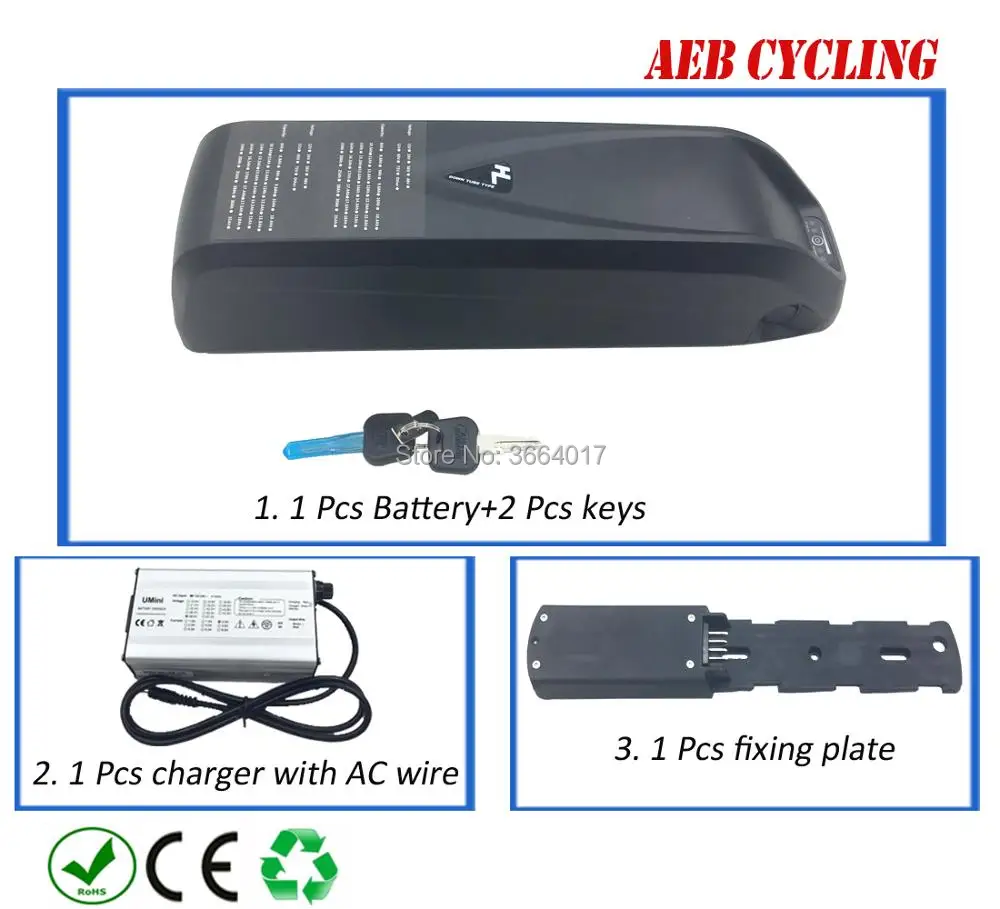 Sale Free Shipping Li-ion Rechargeable 36v 48v 52v Electric bike battery 10ah 10.5ah 11.6ah 12ah 13ah 14ah 15ah 16ah 17ah Ebike pack 0