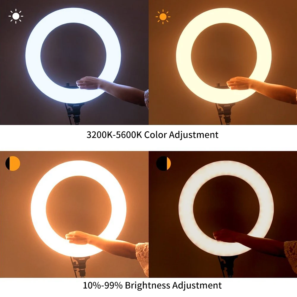 Pixco 18 дюймовая фотостудия 480 шт лампочек LED Кольцевой свет двухцветный 3200 6000k для