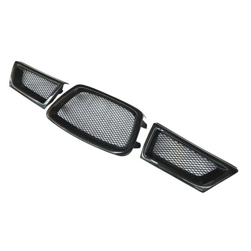 3pcs/set Carbon Fiber Front Mesh Grille For Subaru Impreza WRX STi 9th 2006-2007