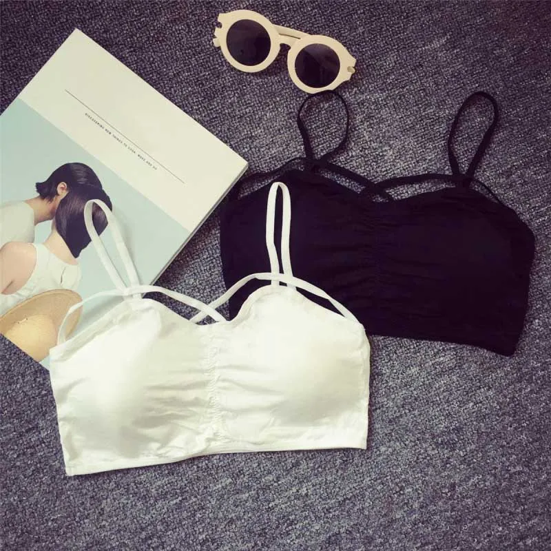 Women Black Cross Seamless White And Black Lace Before The Cross Sexy Bra Western Style Tube Top