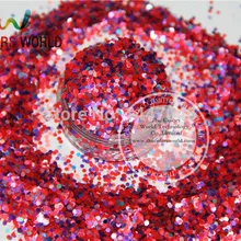 Смешать перламутровые цвета Шестигранная форма устойчив к растворителям блестки, углы для украшения ногтей 1 упаковка = 50 г