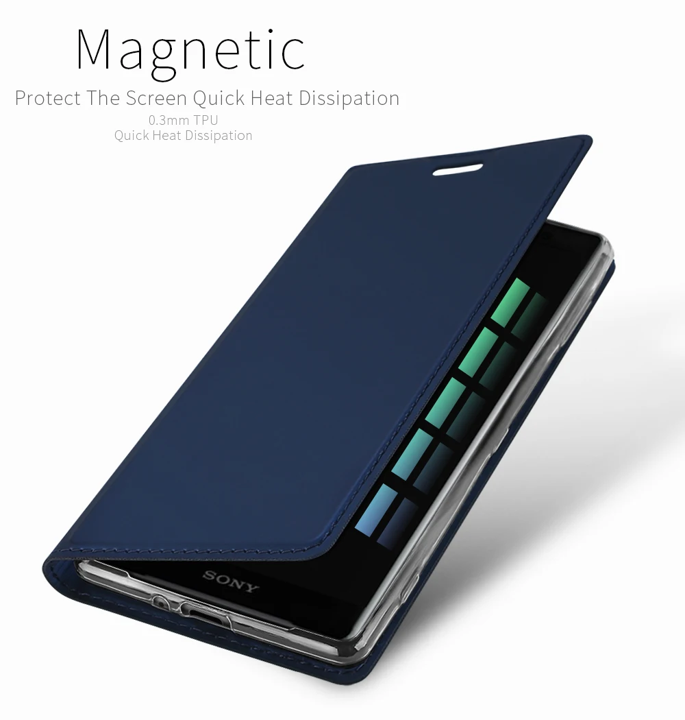 DUX DUCIS роскошный флип чехол из искусственной кожи для Sony Xperia XZ2 компактный
