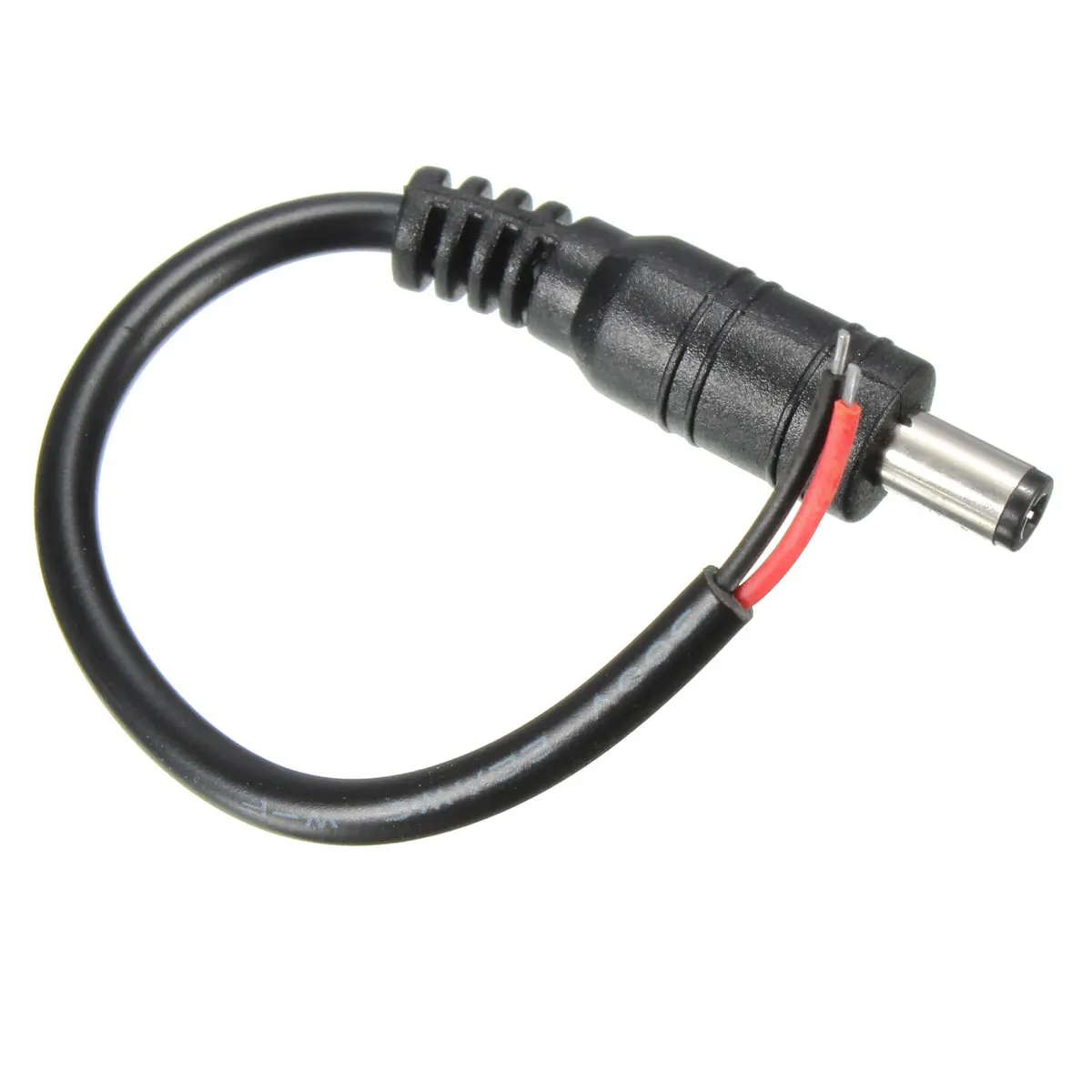 New Black CCTV DC Power Male Connector Cable Plug Wire Pigtail Adapter 5.5x2.1mm Free Shipping