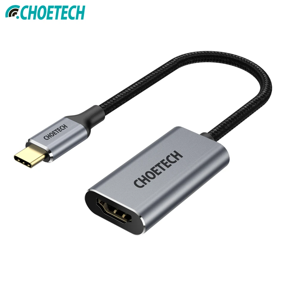 

CHOETECH USB C to Digital AV Adapter USB Type C to HDMI HUB 4K@60Hz Braided Cable Thunderbolt 3 Compatible with MacBook Pro iPad