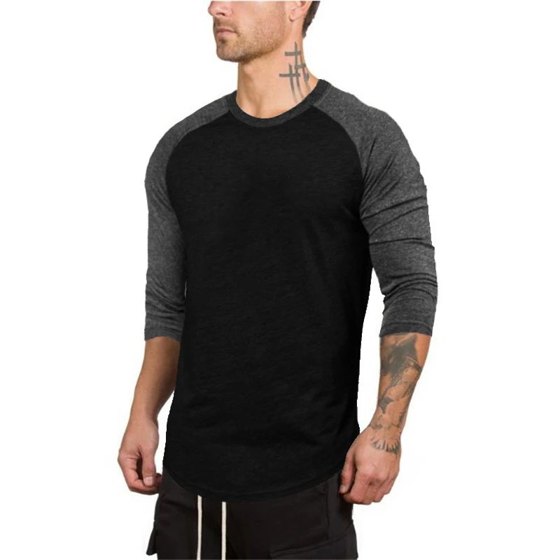 

Brand Gym Clothing Spring Sports Shirt Men Cotton Fitness T Shirt Men Long Sleeve Running TShirt Men Workout Outdoor T-Shirt