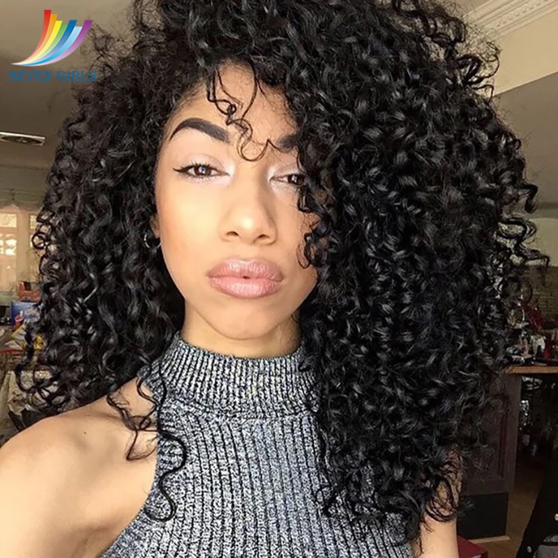 

Sevengirls 360 Lace Frontal Wig Pre Plucked With Baby Hair Brazilian Deep Curly Human Hair 10-24 Inch 150% 180% Density
