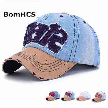 

BomHCS Vintage Men Women Summer Letters Denim Baseball Cap Sun Hat AM17227MZ1