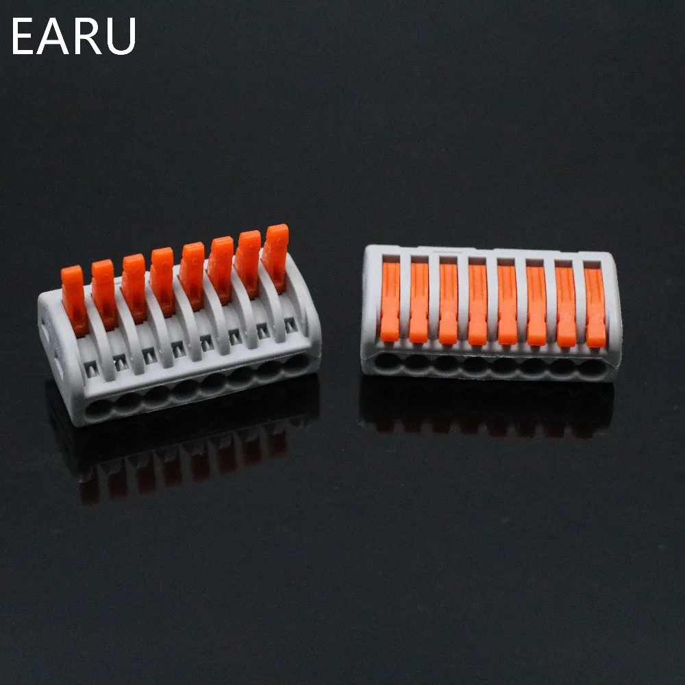 10Pcs PCT-218 PCT218 222-418 Universal Compact Wire Wiring Connector Connectors 8 pin Conductor Terminal Block With Lever