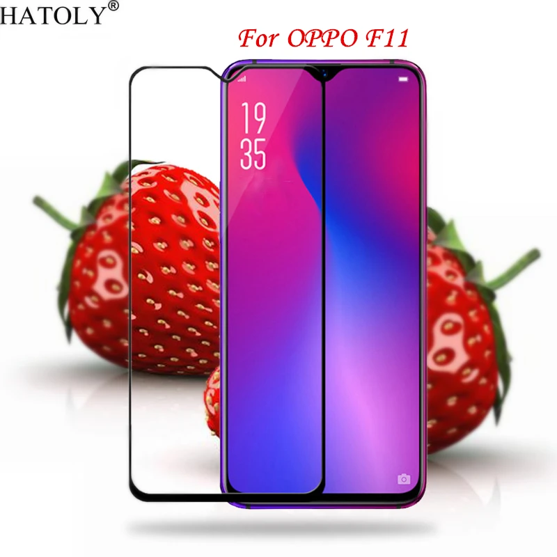 Full Glue Glass For Oppo F11 Tempered Coverage Ultra-Thin Screen Protector for Phone Film 6.53&quot | Мобильные телефоны и