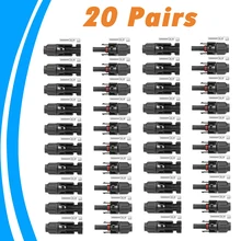 20 Pairs MC4 Connettore Maschio e Femmina MC4 Pannello Solare Connettore per Cavo Solare Cavo Adatto Sezioni di 2.5mm2 ~ 6.0mm2 MC(China)