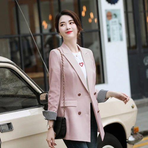 Cheap 2019 Spring Autumn New Professional Temperament Clothes Long Sleeved Designs Women Fashion Slim Work Wear Female Suit Plus Size