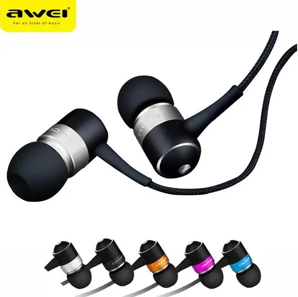 In Ear Earphone Awei ES Q3 Stereo Earbuds Super Bass Sound Isolation Headset For iPhone Samsung