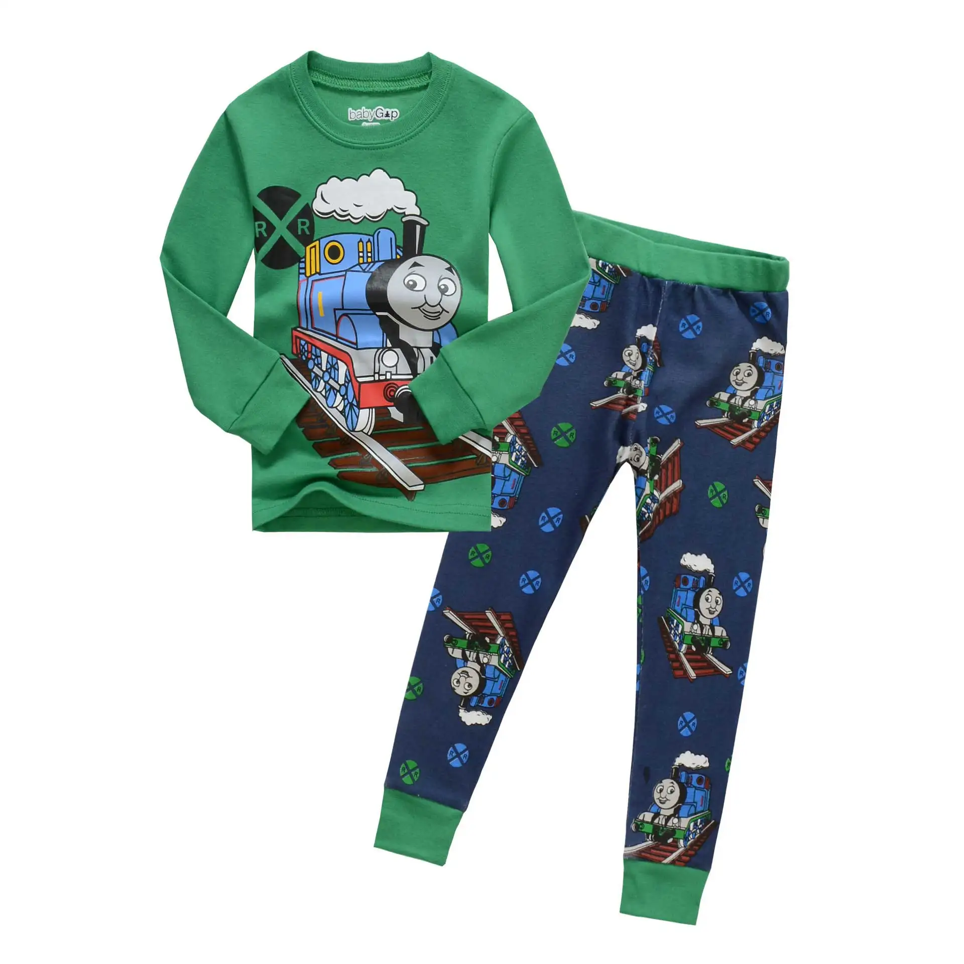 Новая полосатая пижама детские пижамы детские пижамы с длинным рукавом для мальчиков и девочек с принтом «DAD LOVE'S ME» детская одежда для сна - Цвет: Green
