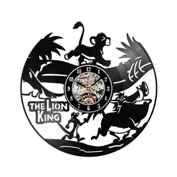 

The Lion Kind Wall Clock Modern Design Decorative Children Room Vintage Retro Vinyl Record Clocks Cartoon Wall Watch Home Decor