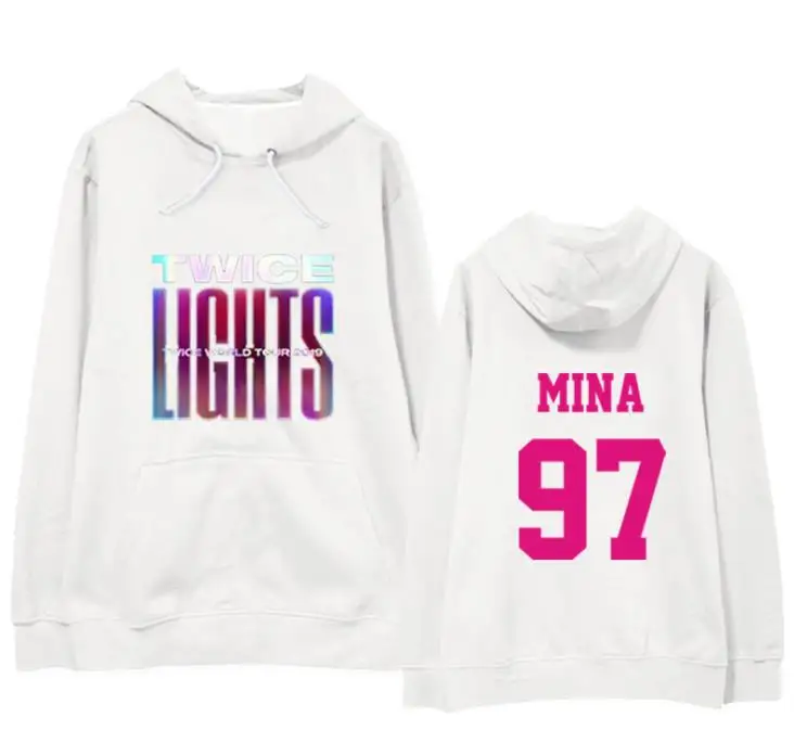 Kpop twice wolrd tour lights пуловер с принтом имени участника толстовки унисекс флис/тонкий