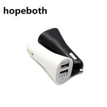 Hopeboth мини Dual USB Автомобильное красочные Зарядное устройство адаптер Порты и разъёмы 5 В 2.1a+ 1A адаптер для iPhone 5 6 7 для Samsung MP3 GPS