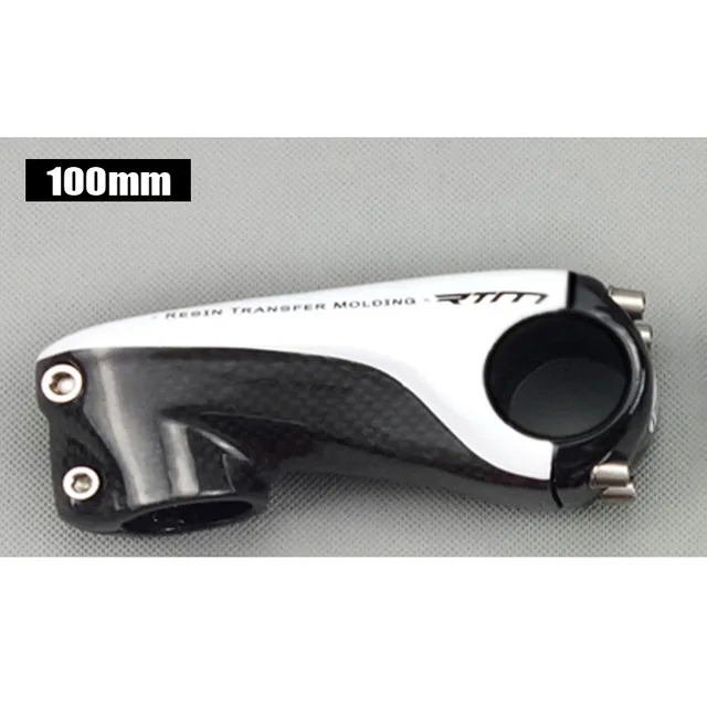 TMAEX New Full Carbon Stem Road/Mountain Bike Stem 80/90/100/110MM Red/Black/White/Silvery Free Shipping Bicycle Stem Parts - Цвет: White Glossy 100MM