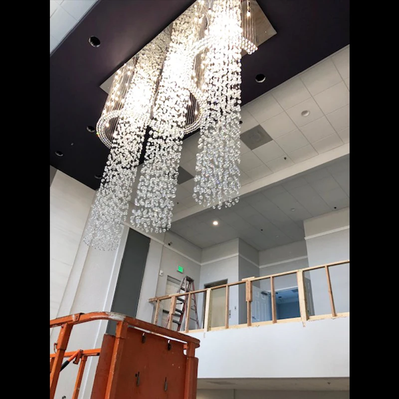 Modern Glass Bubble Llight Long Crystal Chandeliers Lighting lustres de cristal Decoration Home Stairs Indoor Lamp | Лампы и освещение