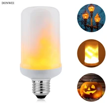 DONWEI E27 5 Вт 99 шт. 2835 SMD светодиодный светильник с эффектом ночного пламени, праздничное украшение, потрясающий имитирующий огонь фонарь светильник s AC85-265V