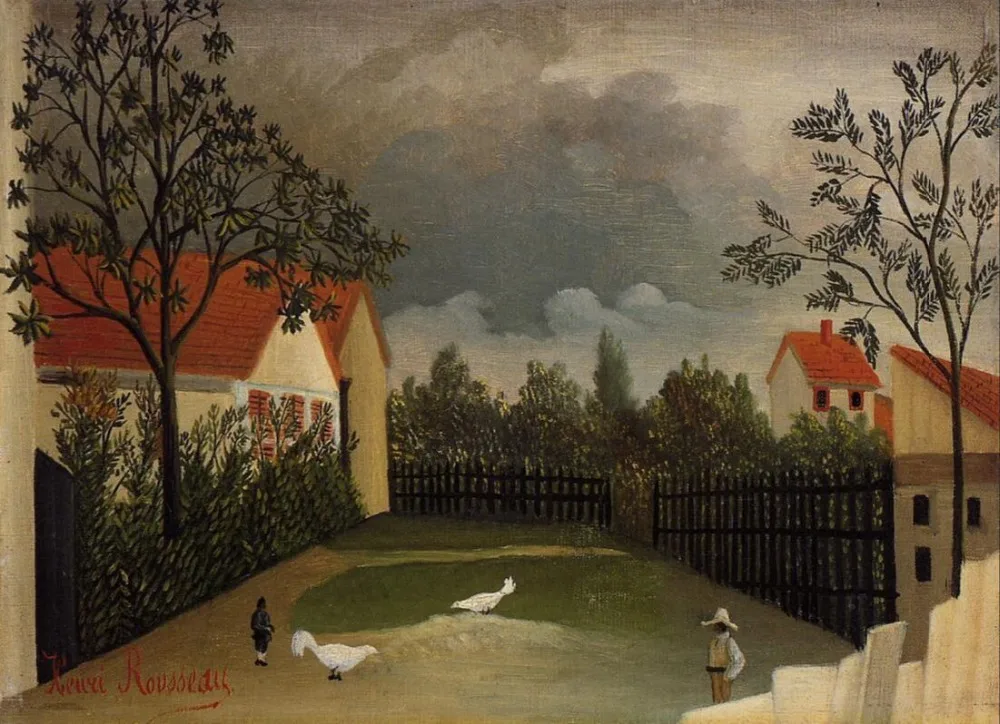 

High quality Oil painting Canvas Reproductions The Poultry Yard (1896-1898) by Henri Rousseau painting hand painted