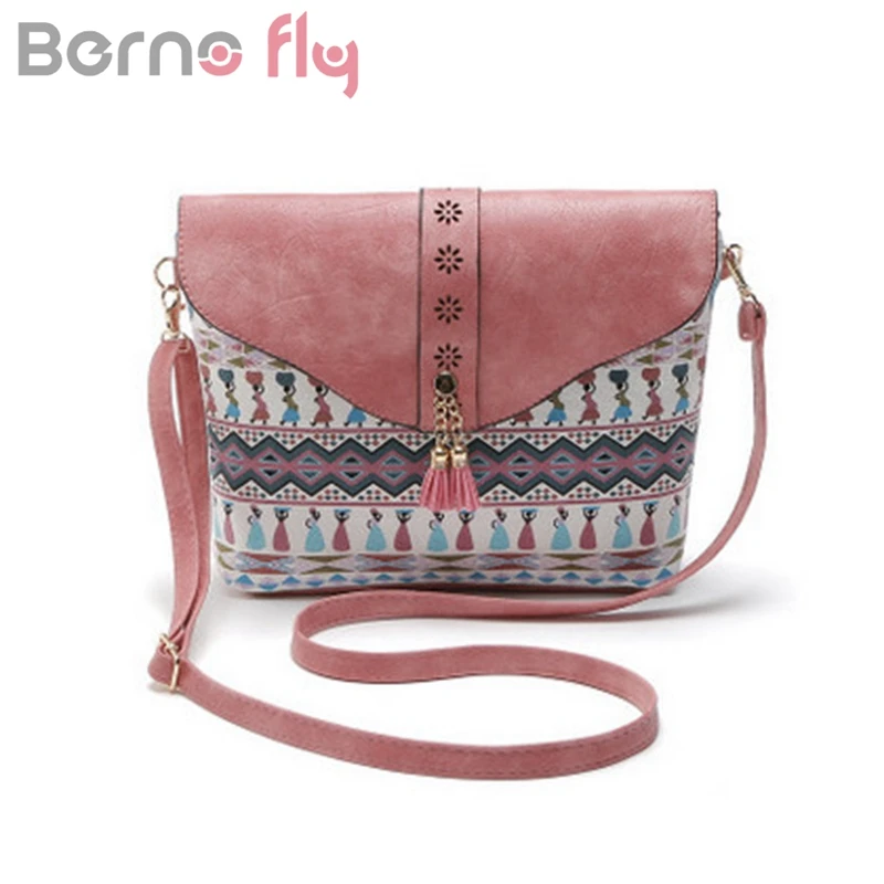 

Berno fly 2019 Summer Vintage Bag For Women Messenger Bags Canvas Print Crossbody Shoulder Bag Small Ladies Designer Handbags