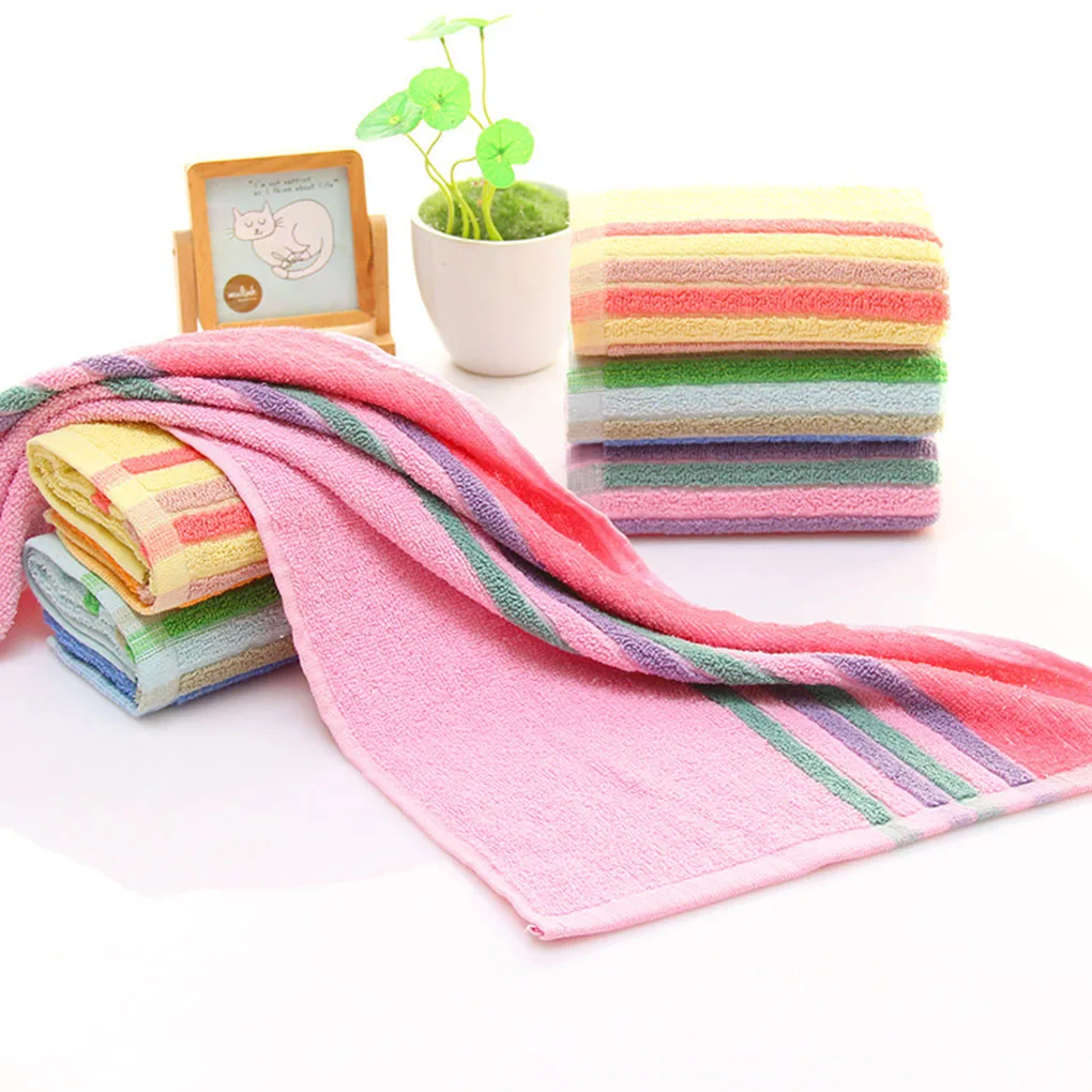 Soft touch well water absorb Cotton Colorful Striped Face Towels Beach