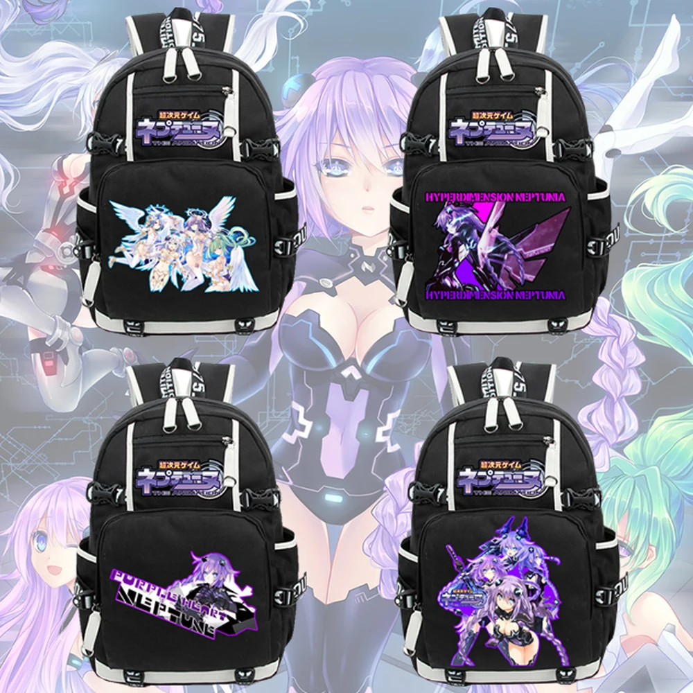 

Game Hyperdimension Neptunia canvas Backpack cartoon zip schoolbag Rucksack packsack laptop bag swagger bag cosplay shoulder bag