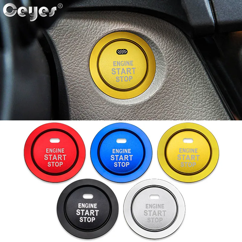 

Ceyes Car Styling Accessories Start Stop Engine Covers Button Stickers Case For Toyota Corolla Camry Rav4 Yaris C HR Prius Rings