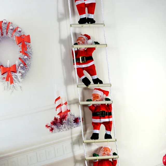 Christmas Tree Decorations New Year Santa Claus Doll Toy Ladder Christmas Drop Ornaments Home Party Decoration