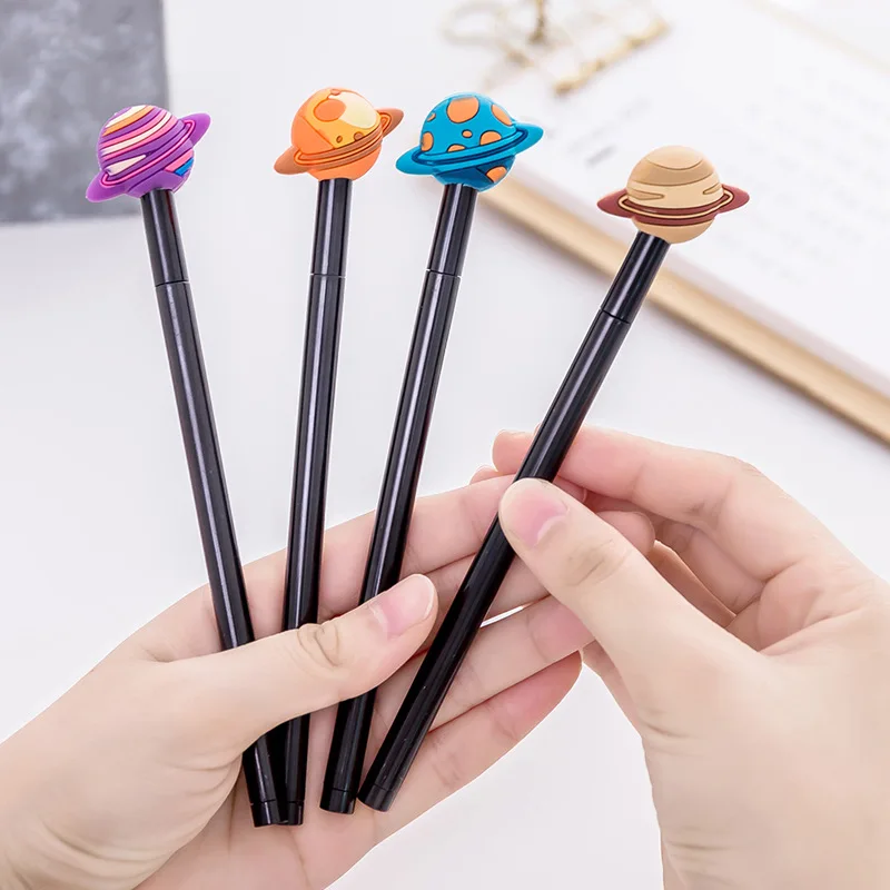 

Creative Starry Gel Pen Kawaii Stationery Material Office School Supply Accessory Novelty Planet Girl Kids Black Blue Ink Goods
