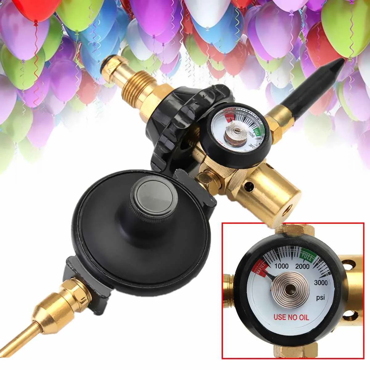 

Helium Latex Balloon Air Flow Inflator Regulator Meter Gauge For G5/8 Tank Valve