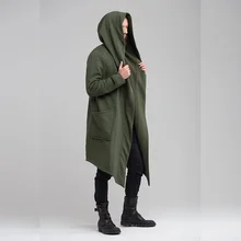 Мужская куртка, одноцветная, с капюшоном, кардиган, рубашка, мужская, s, Тренч, куртка, длинная, мужская куртка, harujku, мужские пальто, Abrigo Hombre