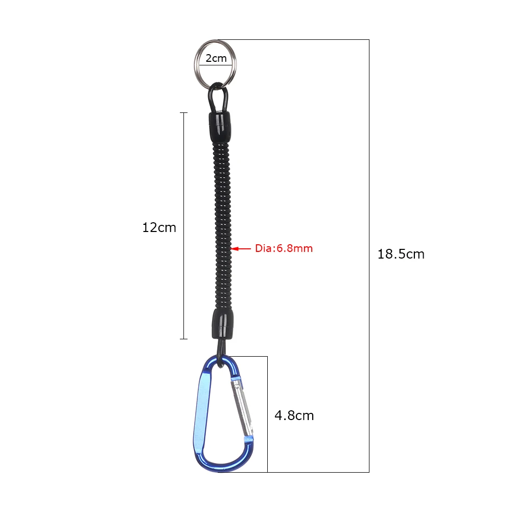 1PC Tactical Retractable Spring Elastic Rope Security Gear Tool Anti-lost Phone Keychain Portable Fishing Lanyards Outdoor Tools
