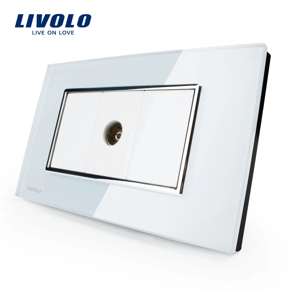 Livolo US Standard Power Socket Crystal Glass VL-C391V-81 TV 1 Gang | Обустройство дома