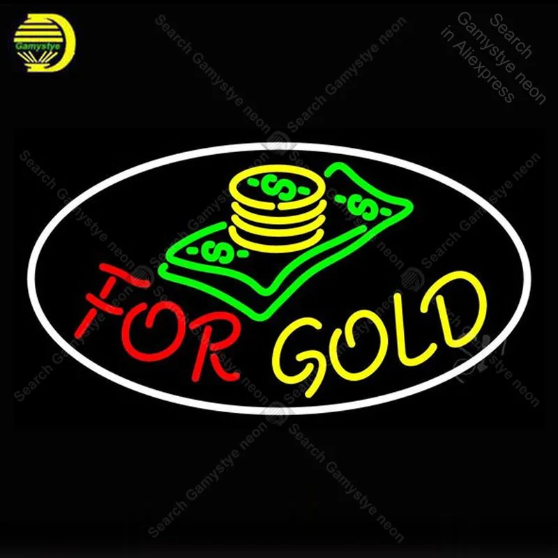 #*Cheap Neon Sign for Cash Logo For Gold Neon Bulb sign handcraft Signboard Hotel Restaurant Neon light bulb sign Light up wall Lamps