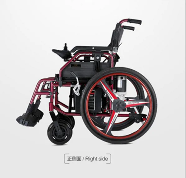  Strong capacity foldable electric wheelchair with lithium battery