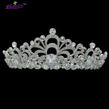 Royal Crown Tiaras Nupciales Del Pelo Accesorios Venda de La Flor Del Desfile Cristales Austriacos Genuinos Circones Gota SHA8700
