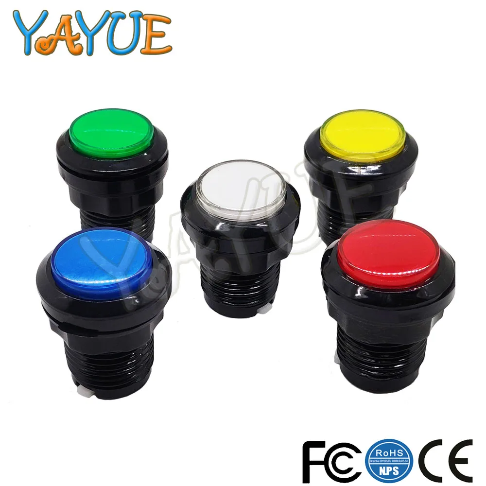 

1pcs 32mm 12V LED Illuminated Arcade Buttons Black Circle Push Button with Switch for Arcade Part Replace
