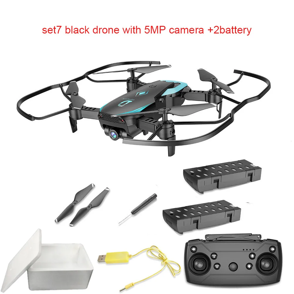 Lamsam x12 Дрон FPV селфи Дрон складной Дрон с камерой 0.3MP/2MP/5MP HD видео Wifi RC Квадрокоптер - Цвет: set7