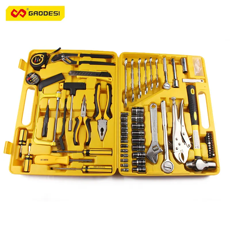 80 pcs Household Tool Set Water Pump Pliers Utility Knife Screwdriver Combination Clamp Steel Measuring Tape Adjustable Wrench