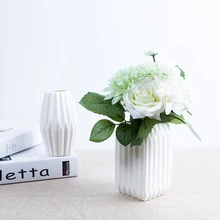 Белая керамика оригами ваза с широким горлышком креативная простая Маленькая ваза вазы для цветов для домашнего свадебного украшения Настольная Ваза