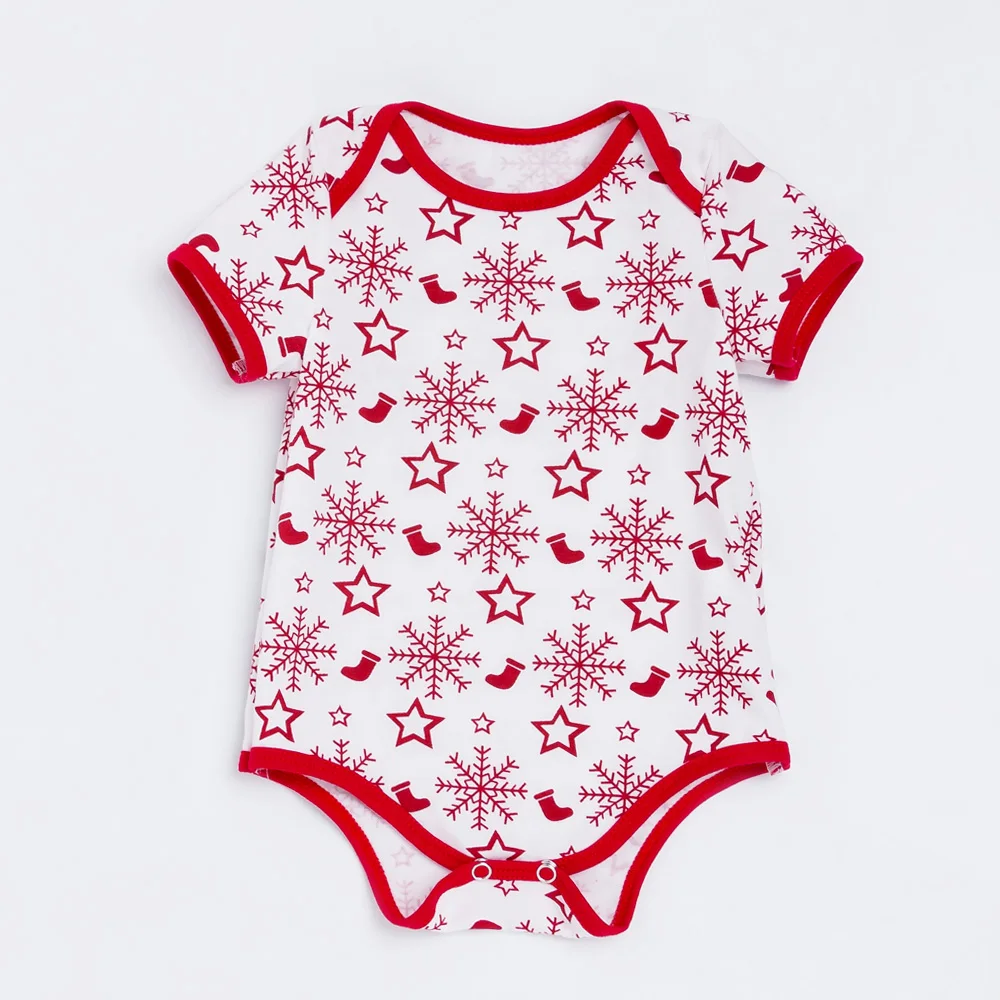 

Retail Xmas Girls Baby Rompers Toddler Short Sleeve Jumpsuit Baby Girls Newborn Christmas Clothes 2017 New Fashion Baby Outfits