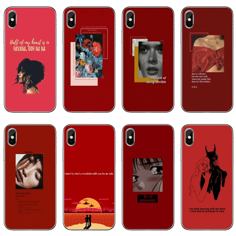 Red Doodles Aesthetics Quotes For Huawei Honor 10 9 Lite 8