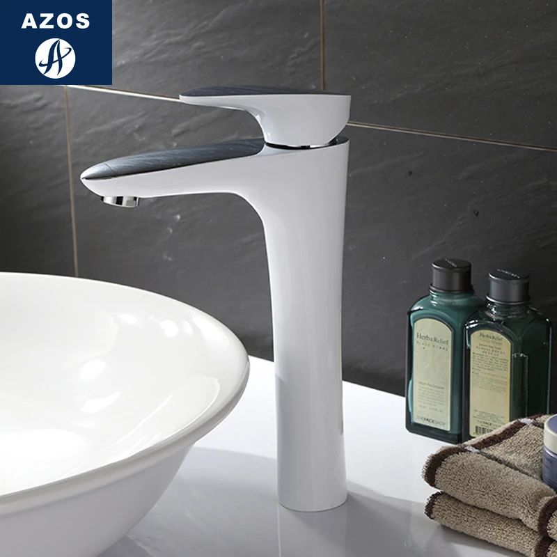 

Azos Under Counter Basin Faucet Soft Wash Basin Brass White Cold and Hot Switch Shower Room Basin Bathroom Cabinet Single Handl