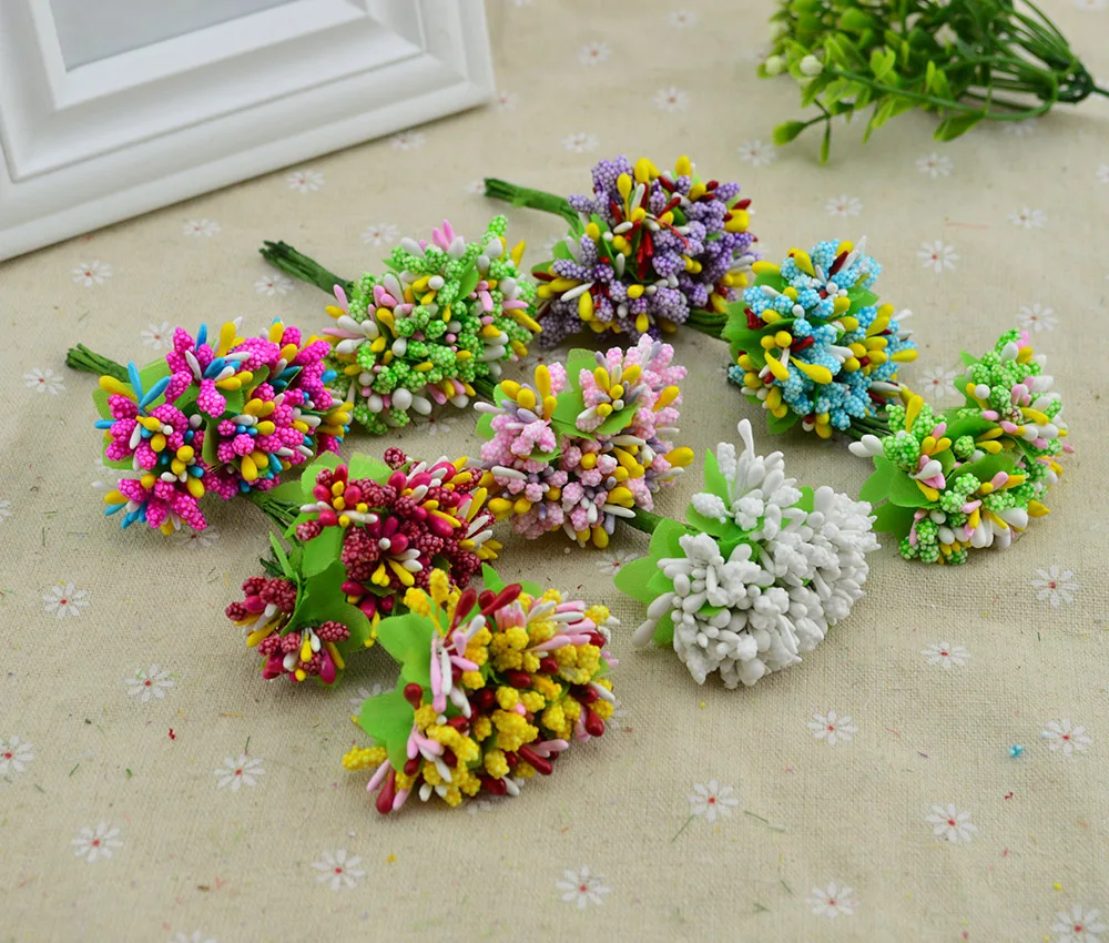 

10pcs simulation stamens christmas decor for home wedding accessories fake plastic vases diy Garlands gifts artificial flowers