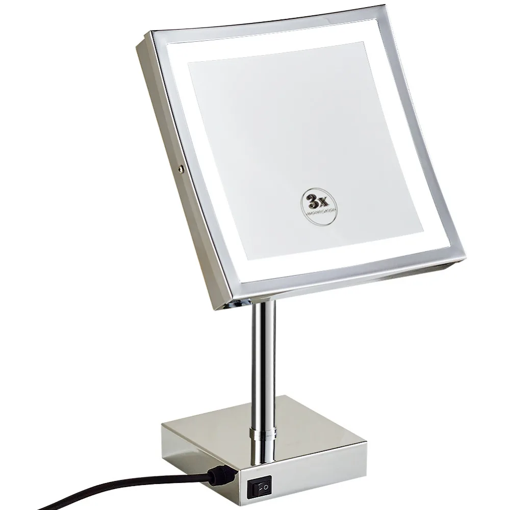 GURUN LED Make up Mirror Square cosmetic mirror With LED Adjustable